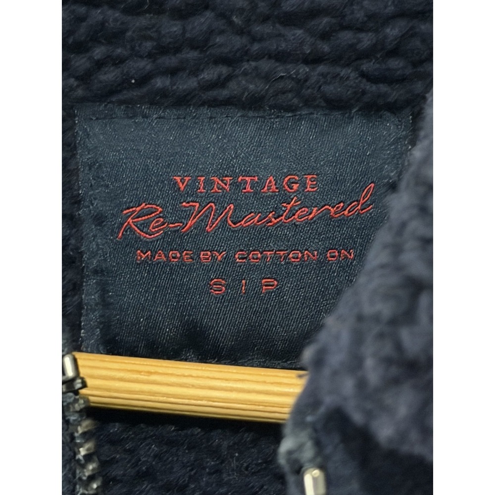 Cotton On Vintage Re-Mastered Sherpa Lined Plaid Jacket Mens Small Blue - Picture 5 of 10